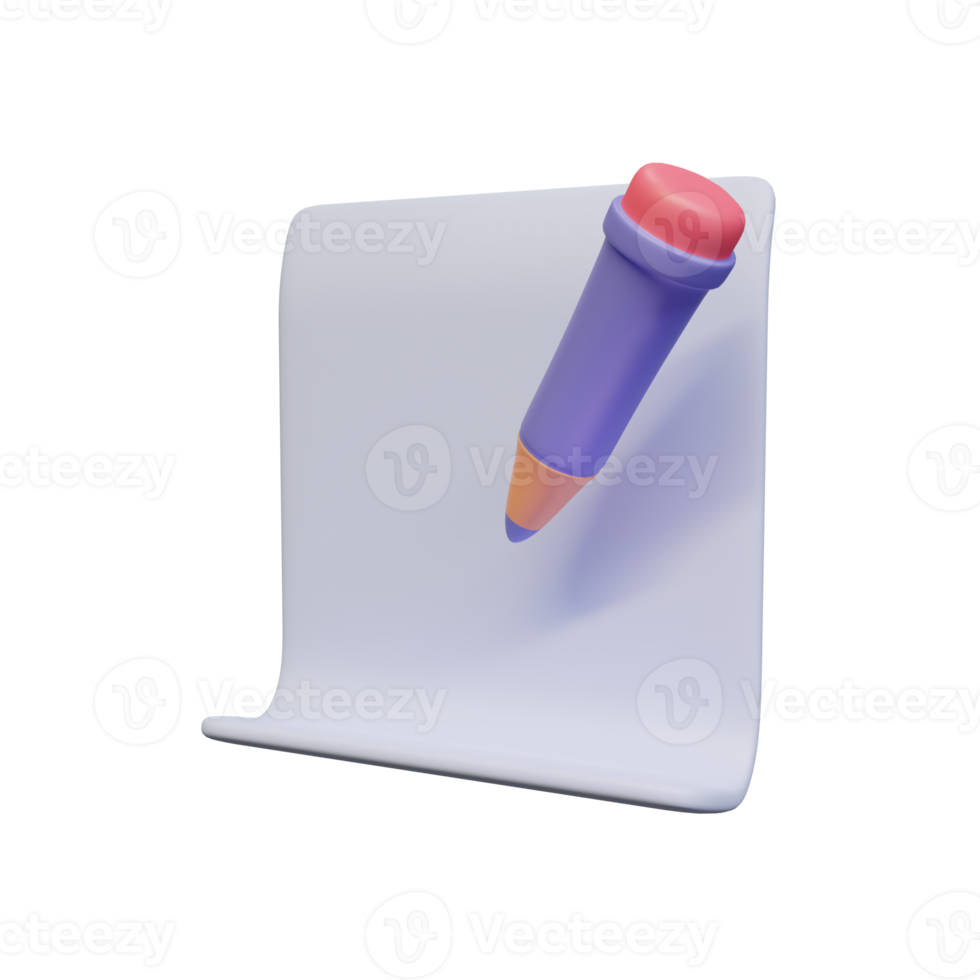 A stylized notepad with a colorful pencil, representing creativity and note-taking. png