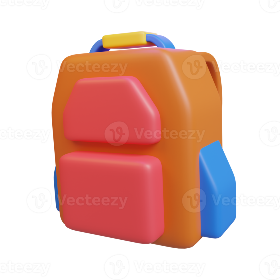 A colorful, stylized backpack designed for children's use or playful design. png