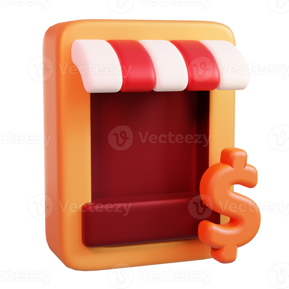 A colorful storefront icon featuring a dollar sign, symbolizing commerce and business transactions. png