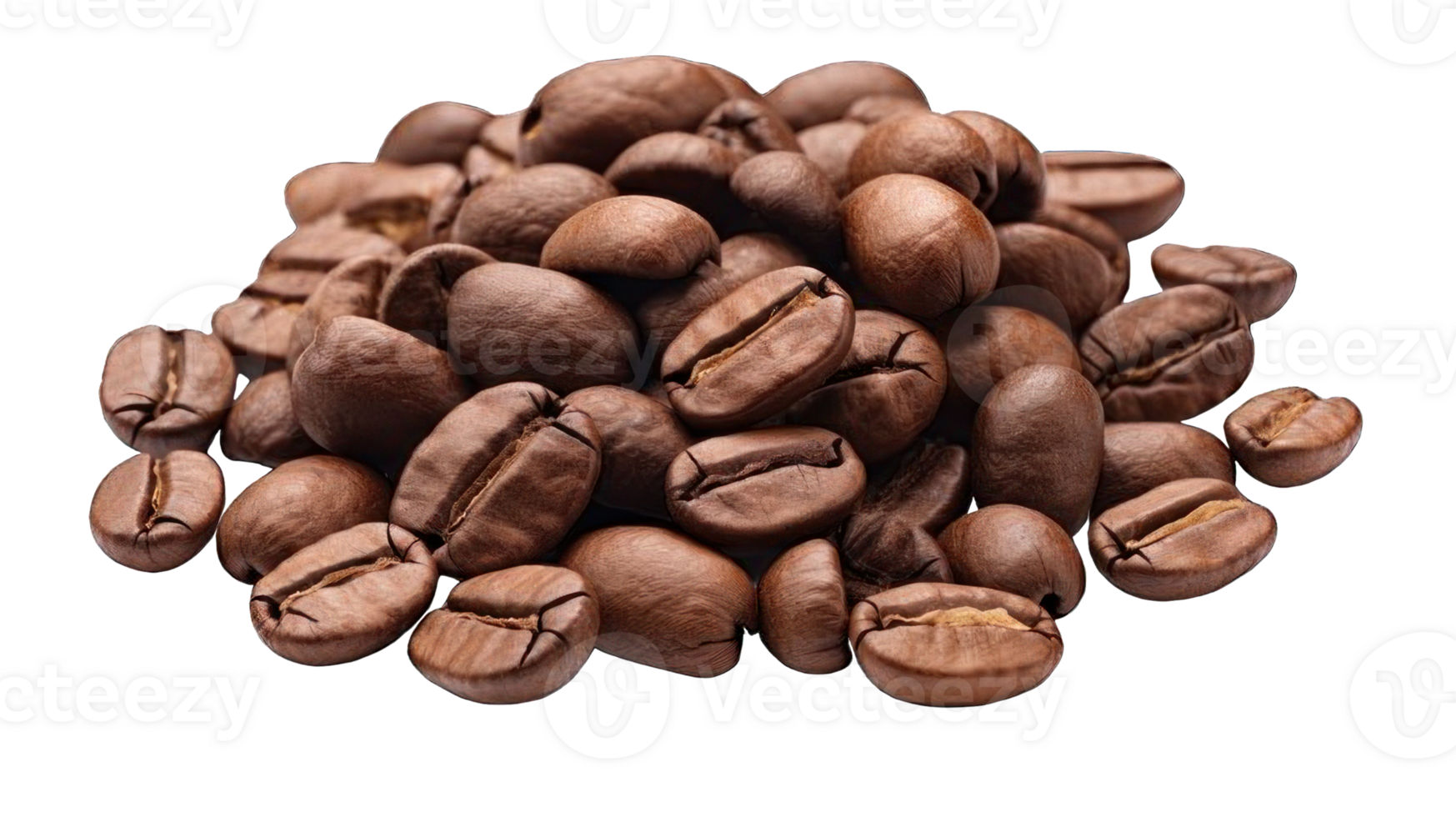 Collection of . Coffee Beans, isolated on a transparency background. png