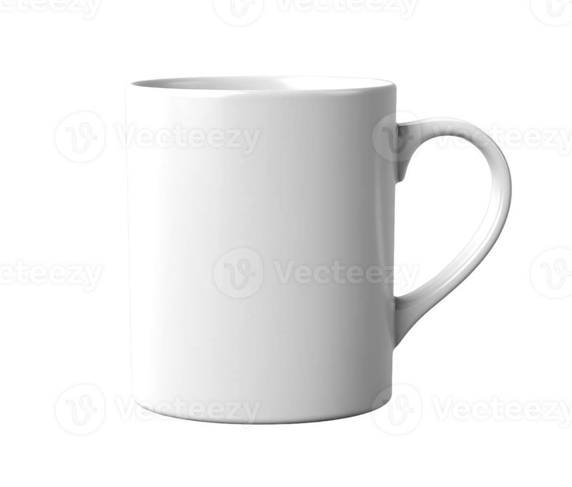 Empty white mug on transparent background png