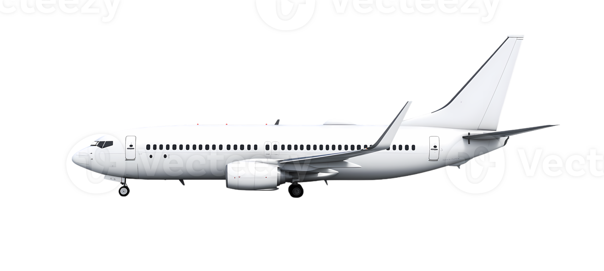 White Airplane side view isolated on transparent background png
