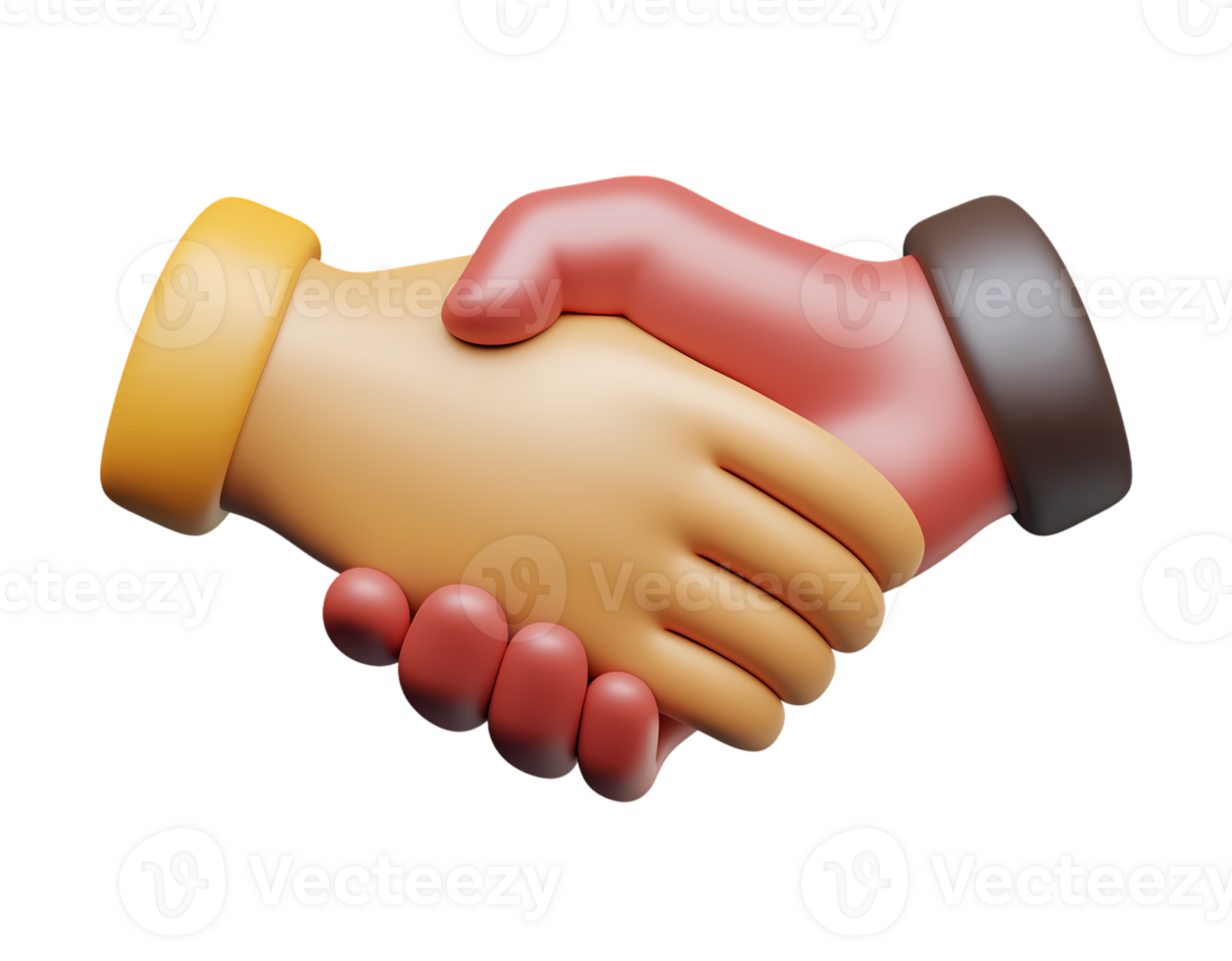 3d Handshake icon isolated on transparent background png