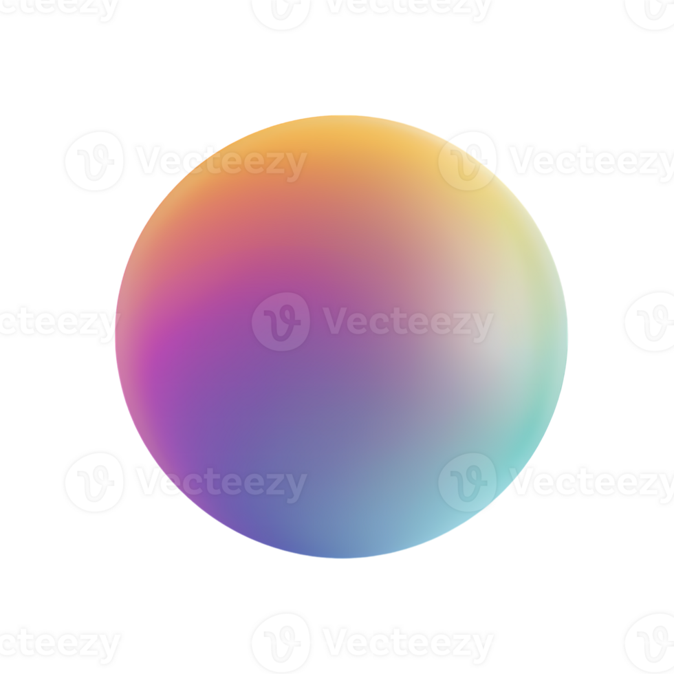 Round gradient light leak isolated on transparent background png