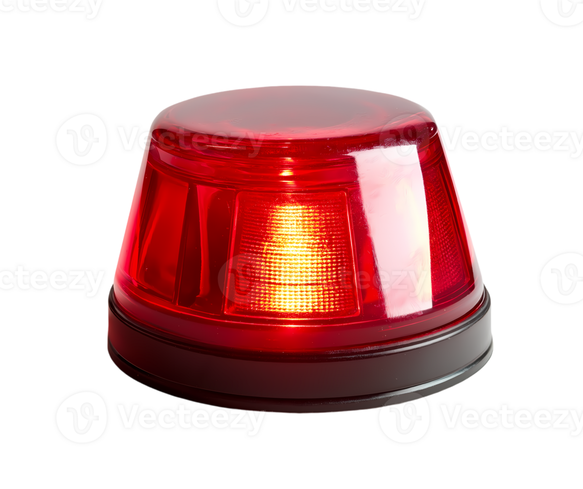 Red siren light isolated on transparent background png