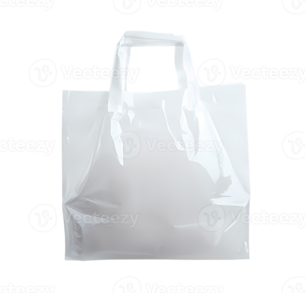 White plastic shopping bag isolated on transparent background png