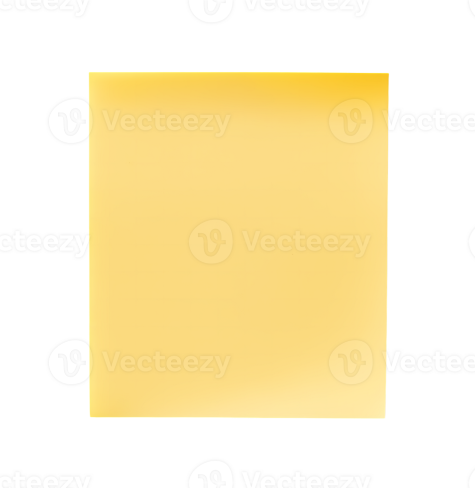 Yellow post it note isolated on transparent background png