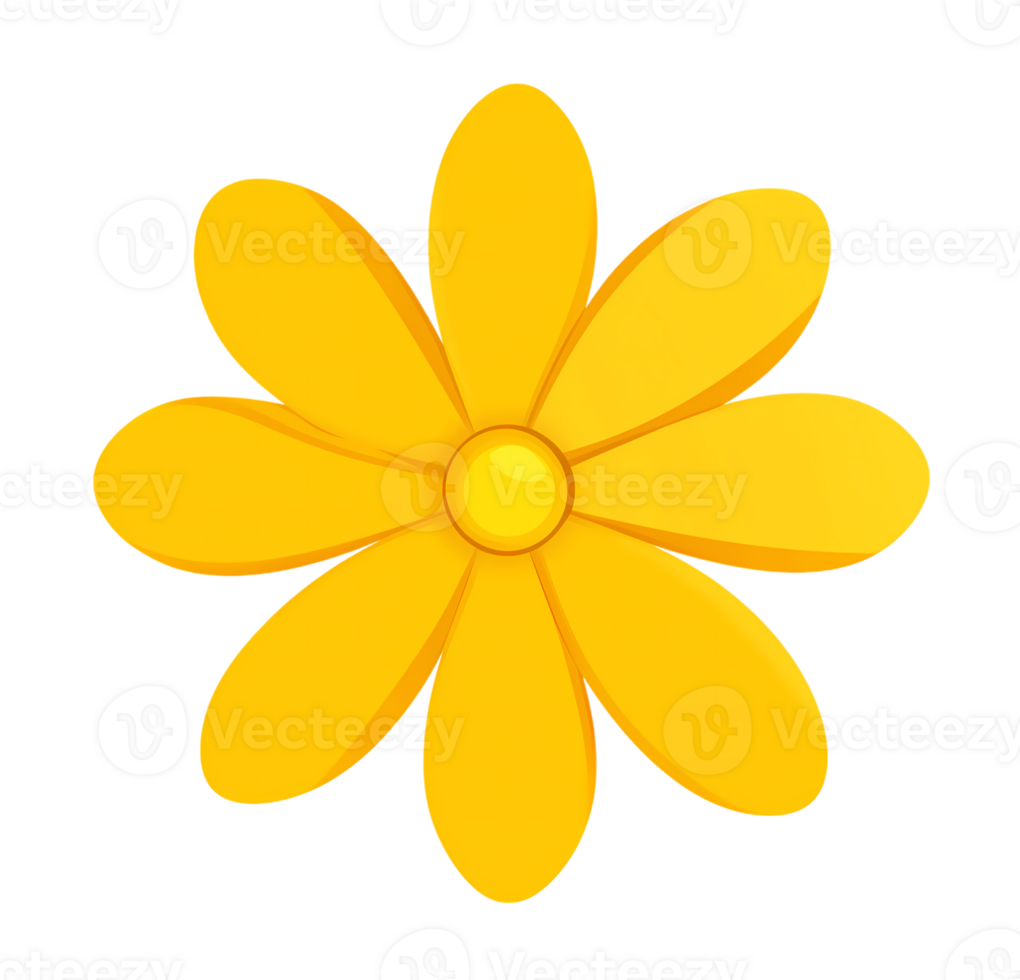 Yellow Flower Shape isolated on transparent background png