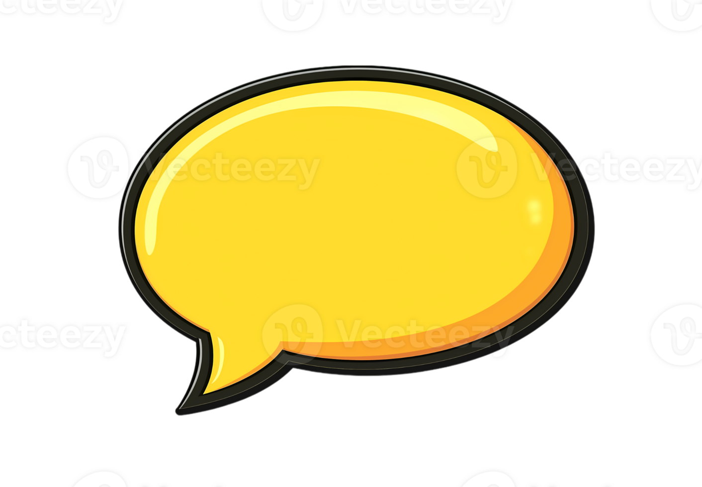 Yellow speech bubble icon isolated on transparent background png
