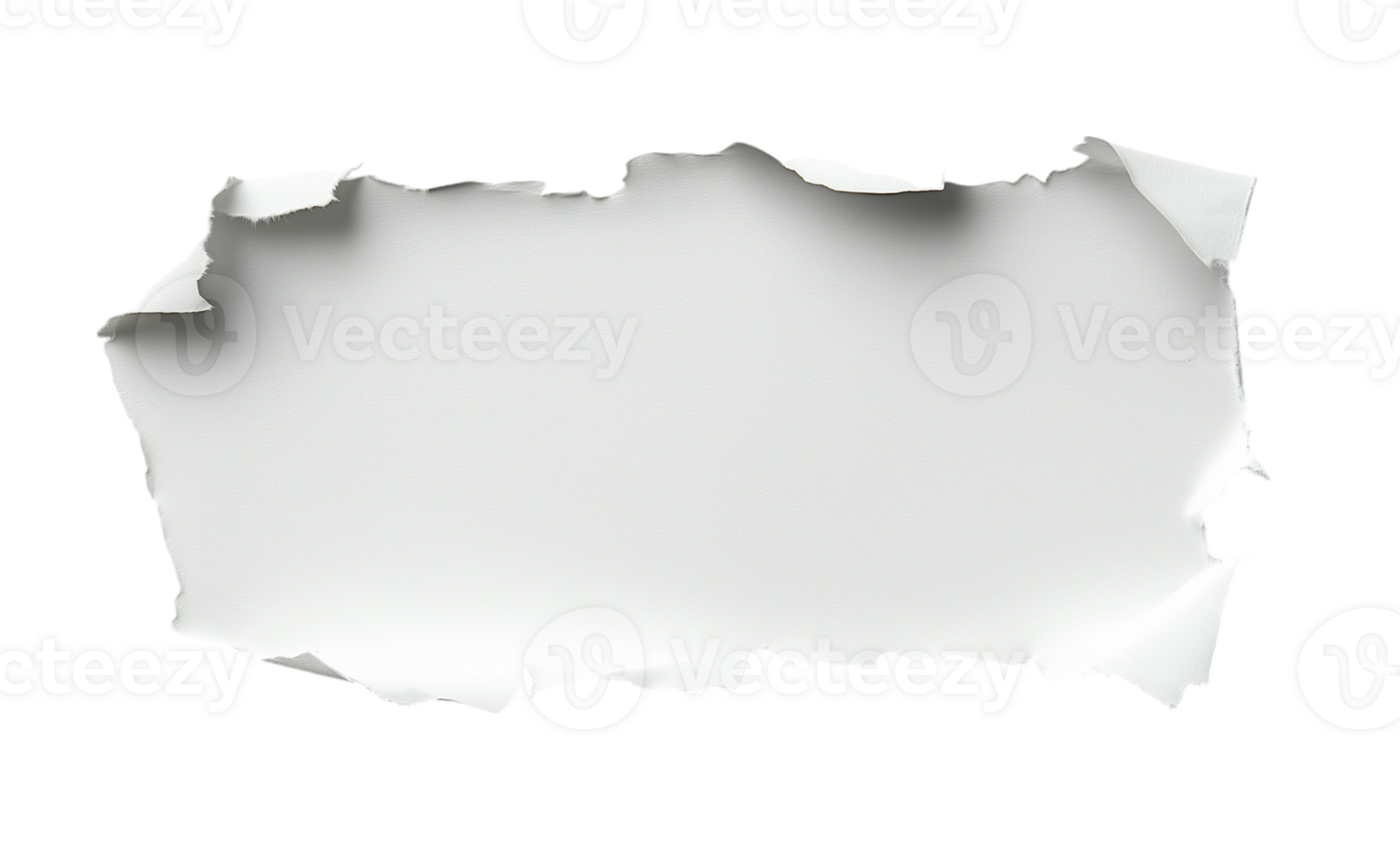 Torn white paper sticker isolated on transparent background png