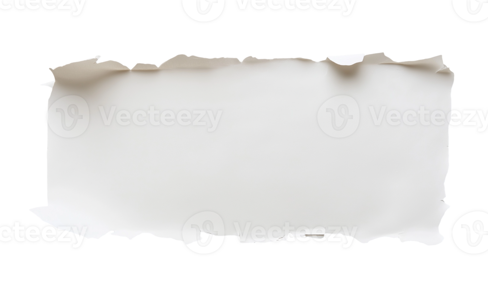 Torn white paper sticker isolated on transparent background png