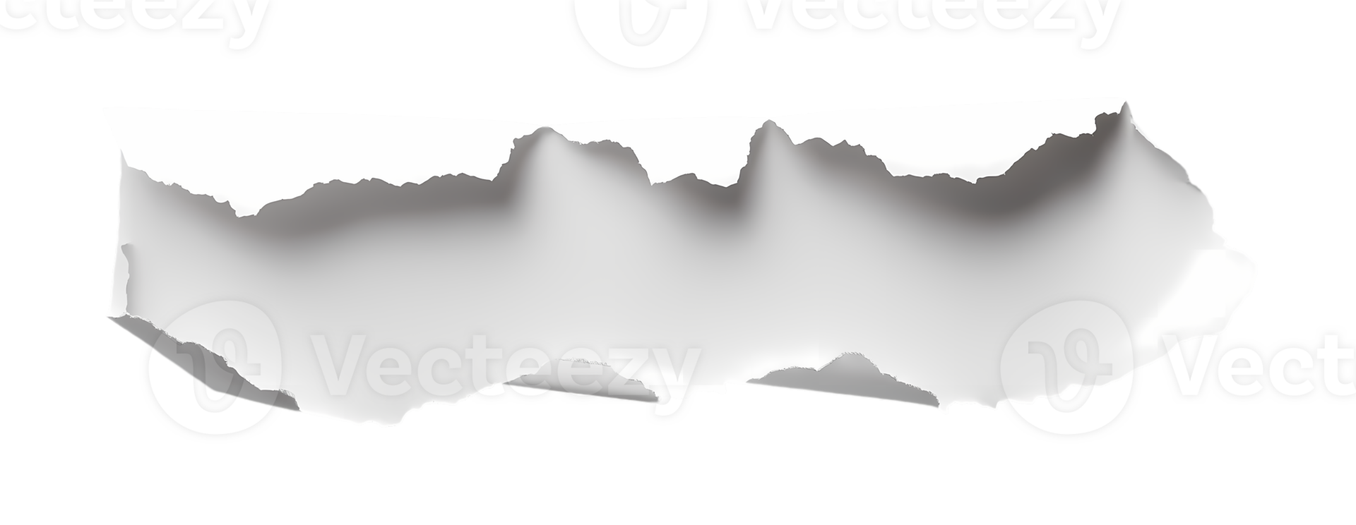 Torn white paper sticker isolated on transparent background png