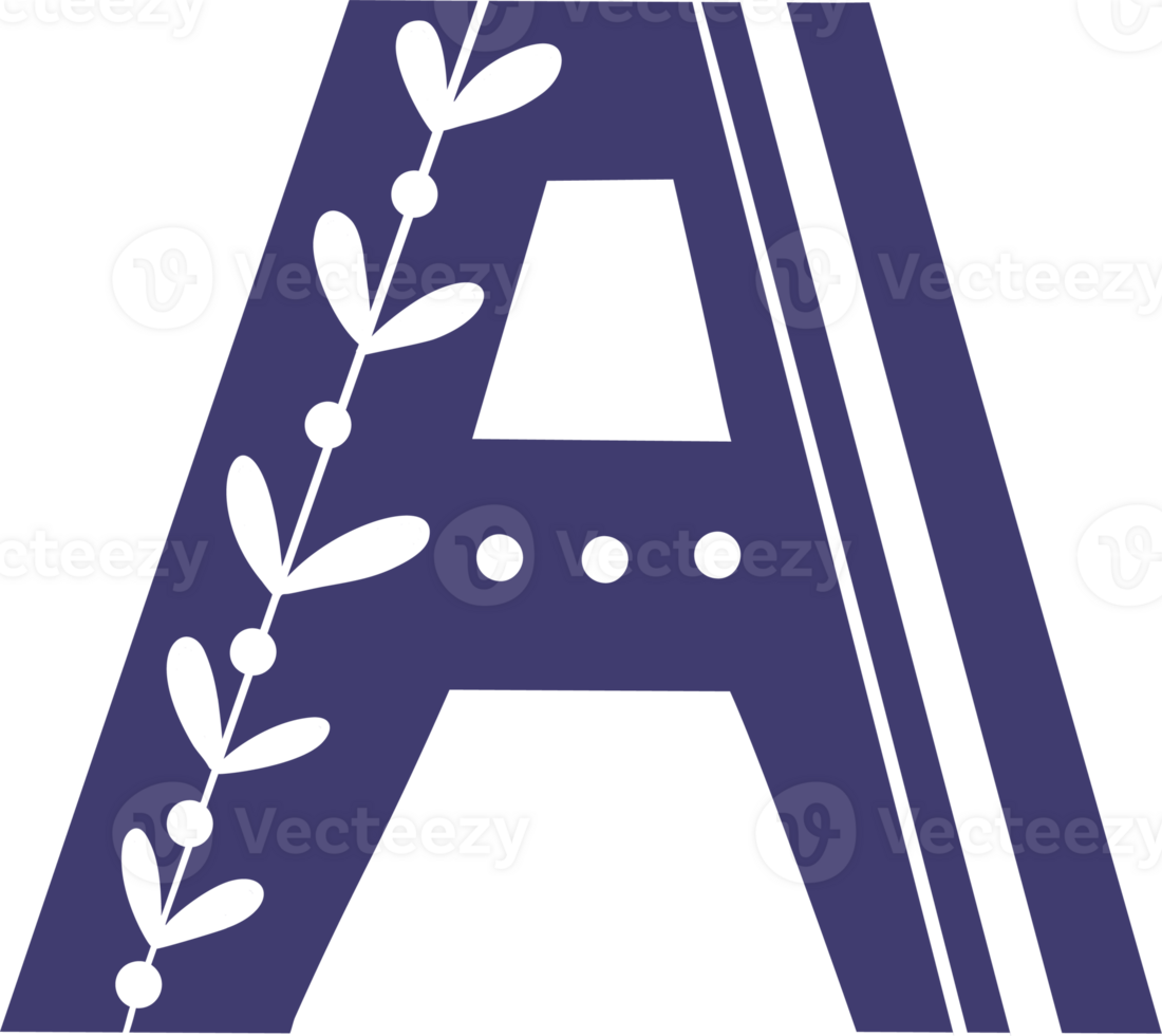 A Decorative Botanical letter lettering png