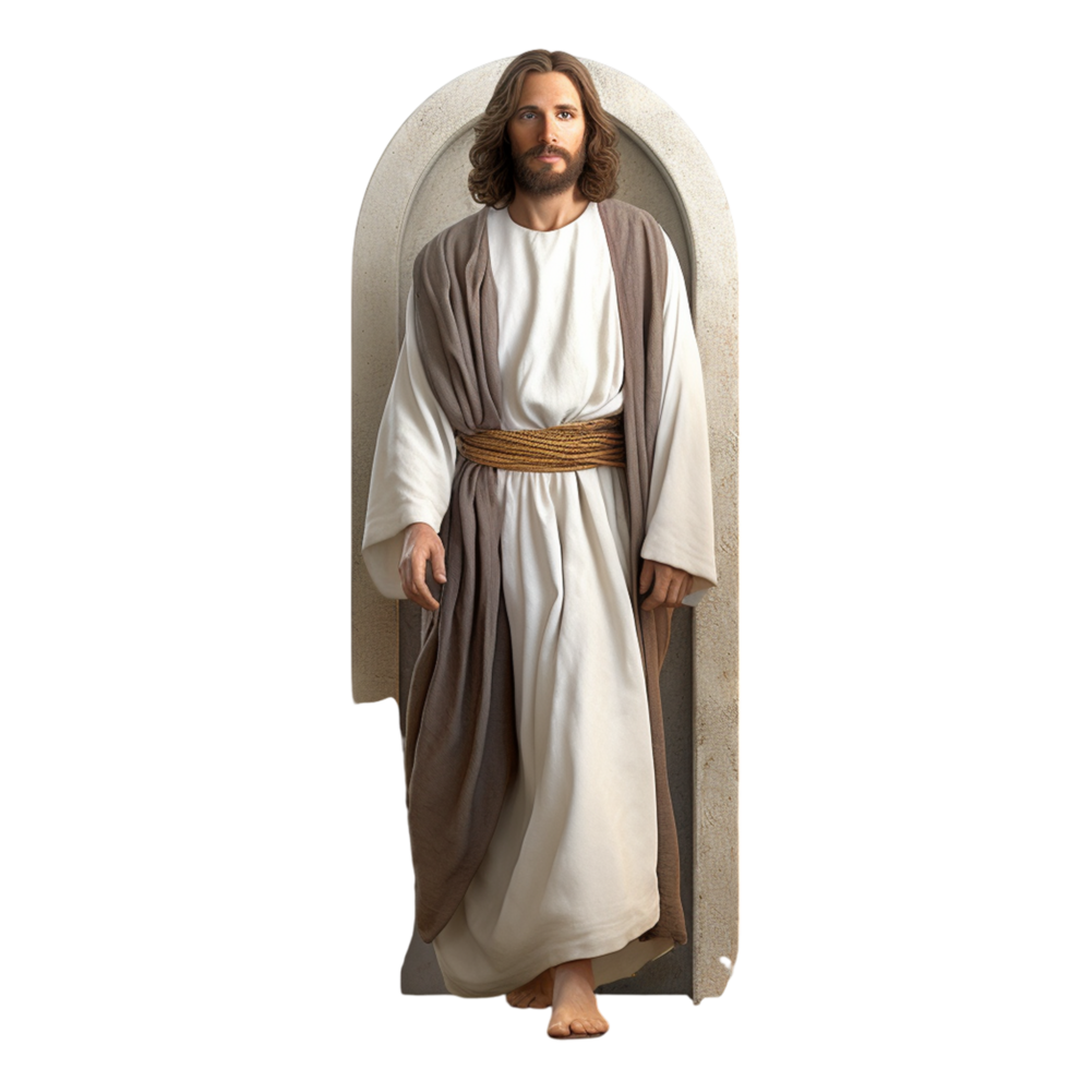 Religious Jesus Christ Figurine in Traditional Robes png