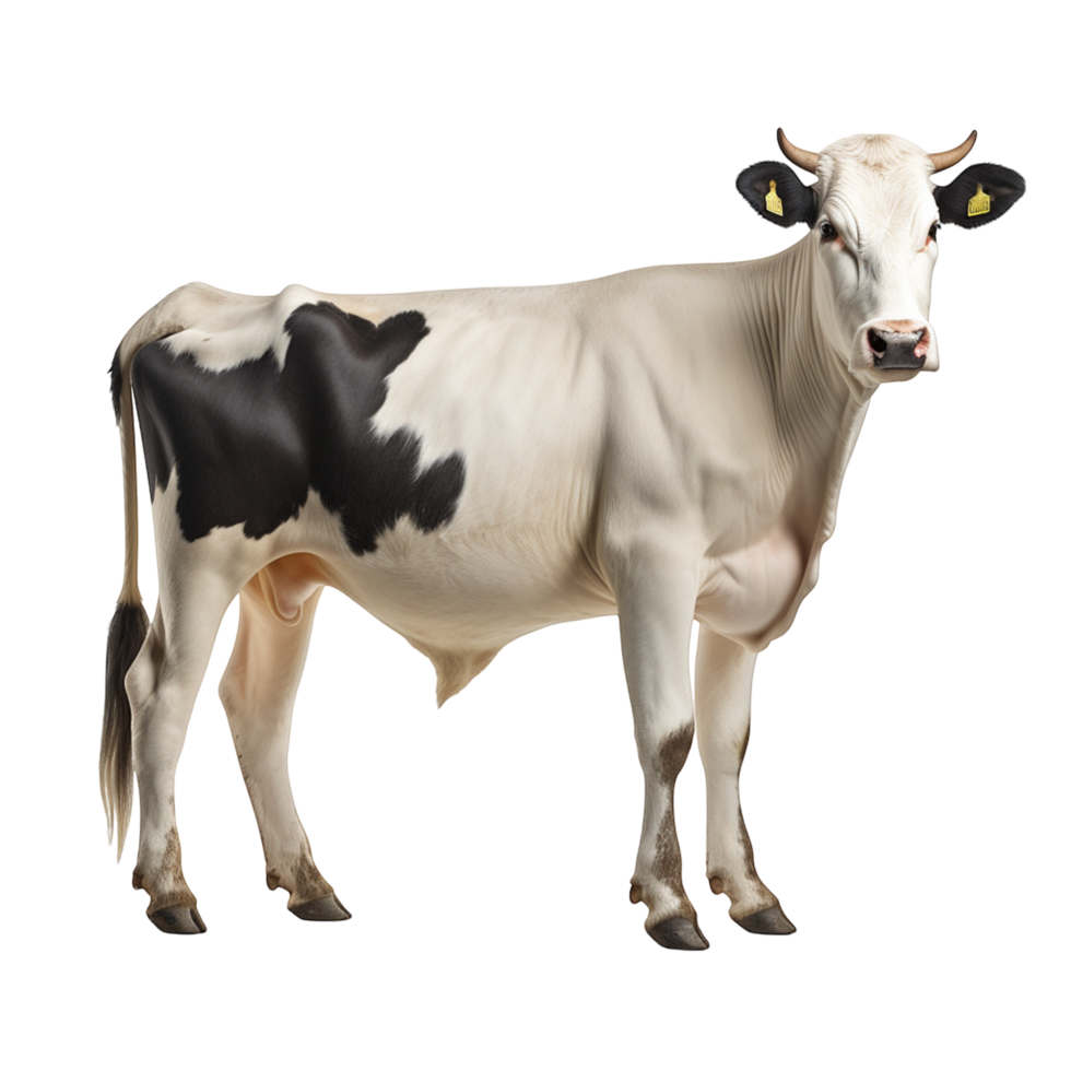 Realistic Dairy Cow with Brown and White Pattern png
