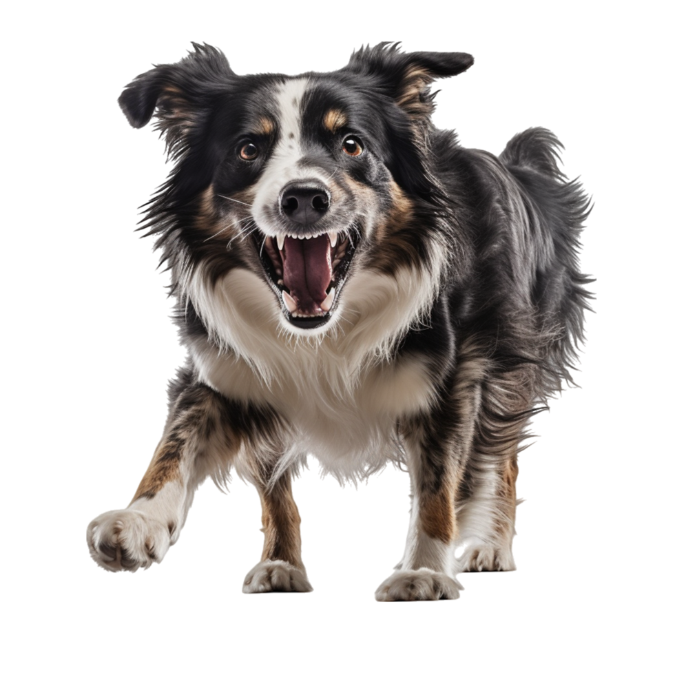 Playful Border Collie Dog with a Happy Expression png