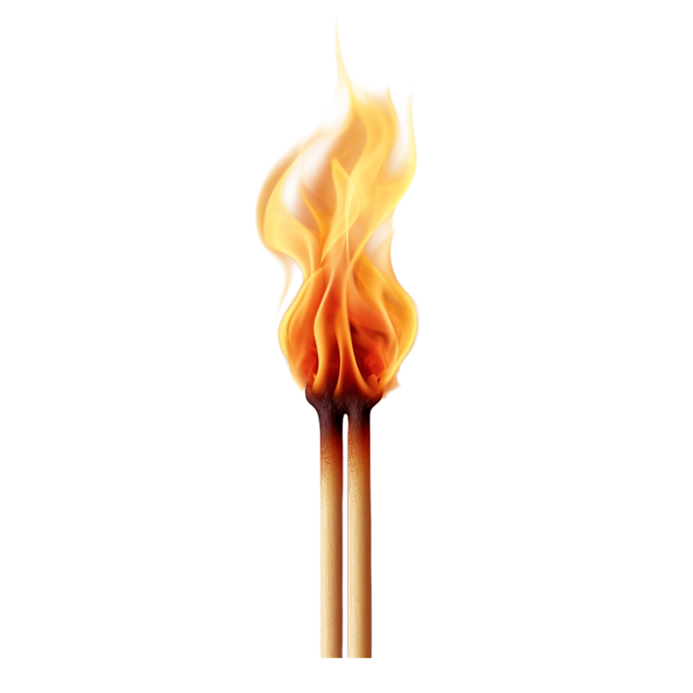 Pair of Flaming Torches with Realistic Fire Texture and Heat Effect png