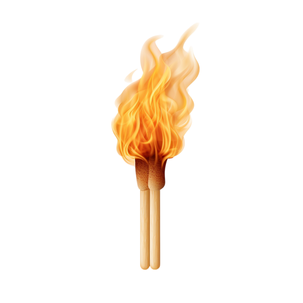 Burning Torch with Bright Flames Symbol of Energy and Passion png