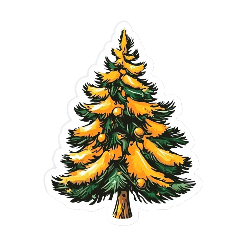 Realistic Christmas Tree with Ornaments and Star png