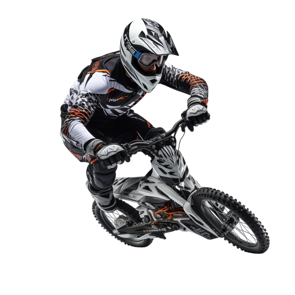 Extreme BMX Cyclist Performing a High-Speed Turn Perfect for Sports Enthusiasts png