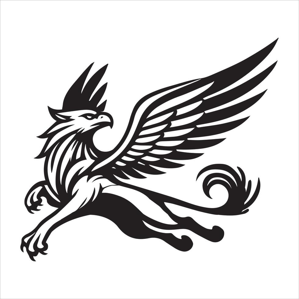 Ethereal Mythical Creatures in Black and White vector