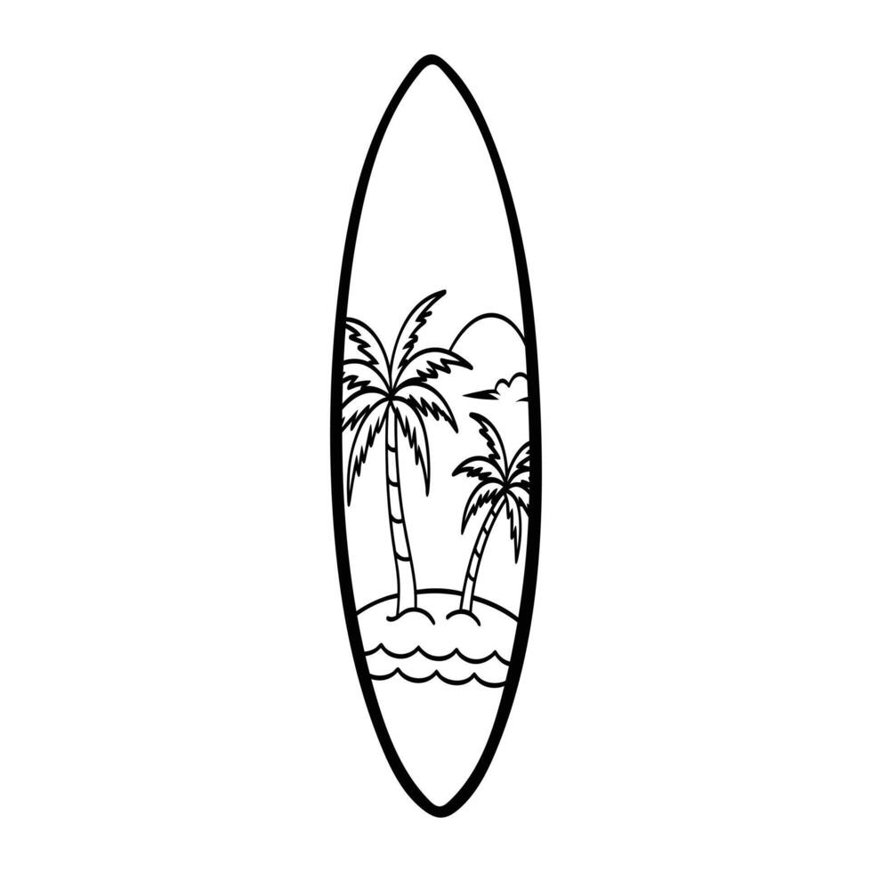 Surfboard Design Art for Coastal Projects vector