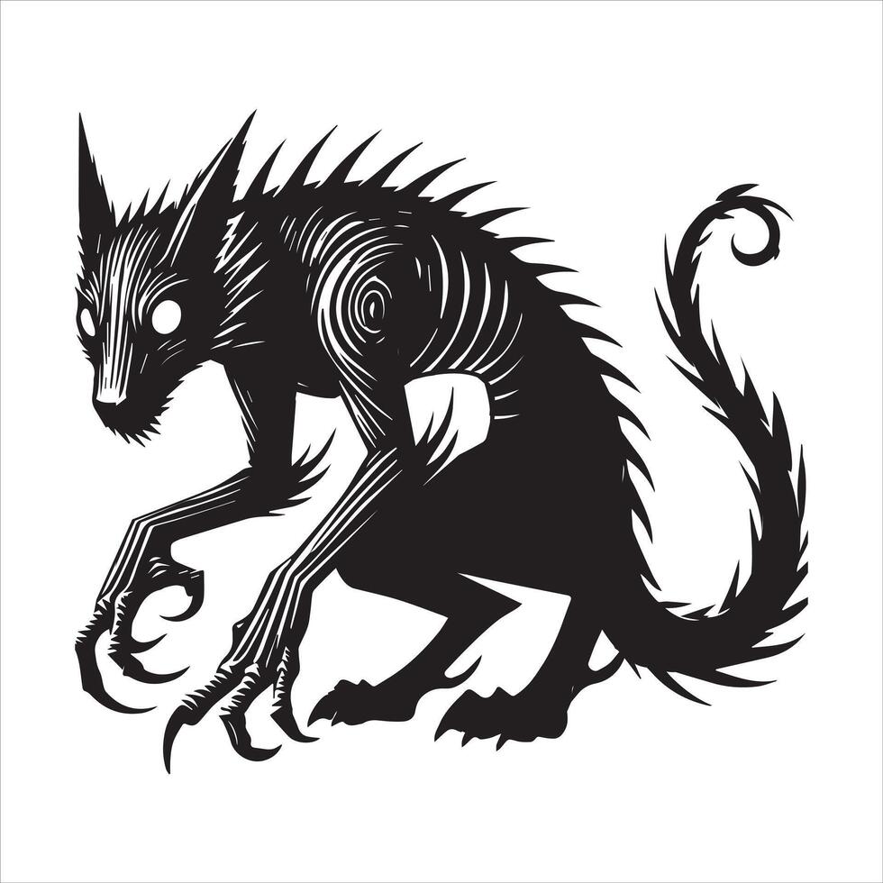 Fierce Chimera with Fiery Breath Illustration vector