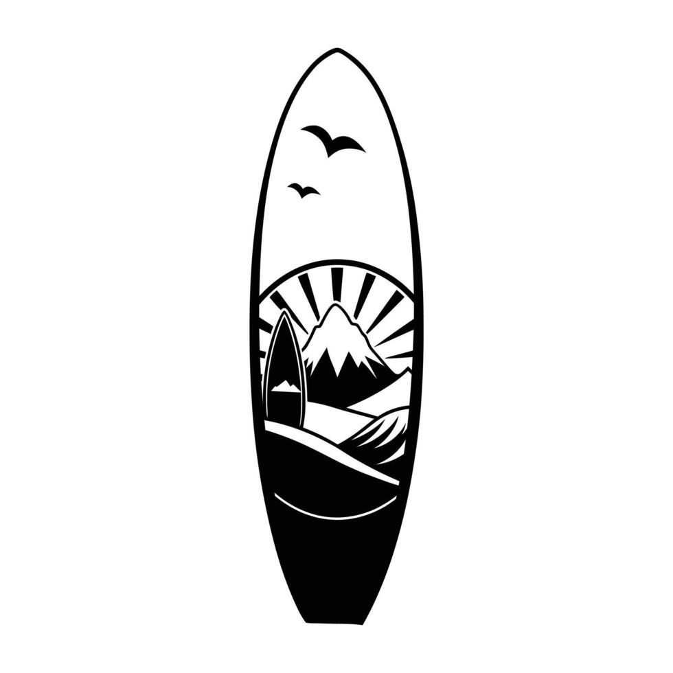 Retro Surfboard Design Clipart vector