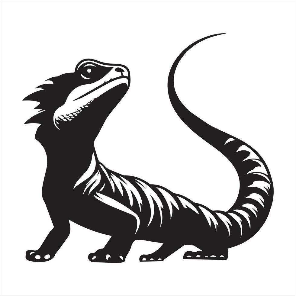Elegant Black and White Fantasy Creatures vector