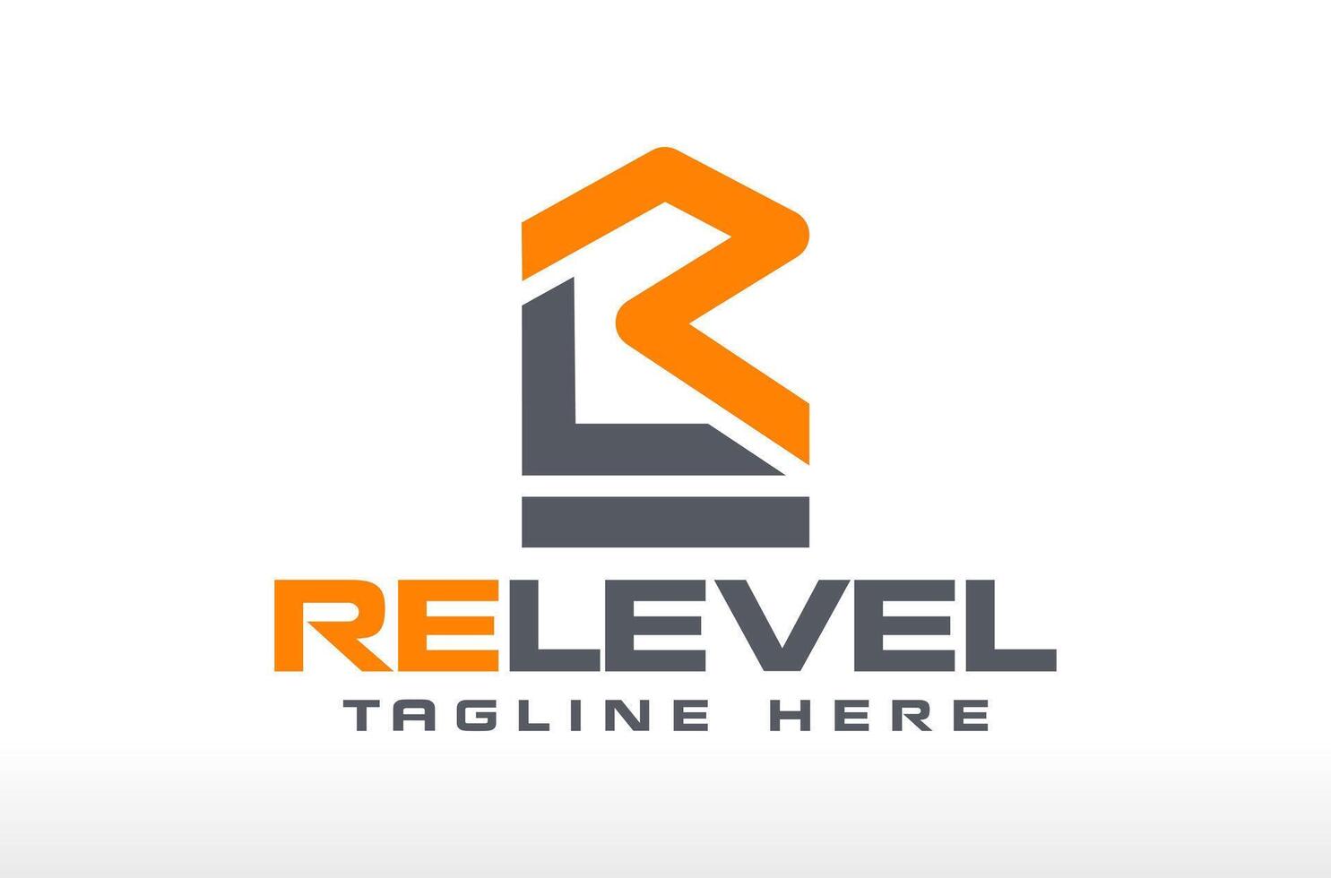 Letter R House Re Level Construction Logo Design Icon Symbol Illustrations. logo design that can use in many house construction business company and home service vector