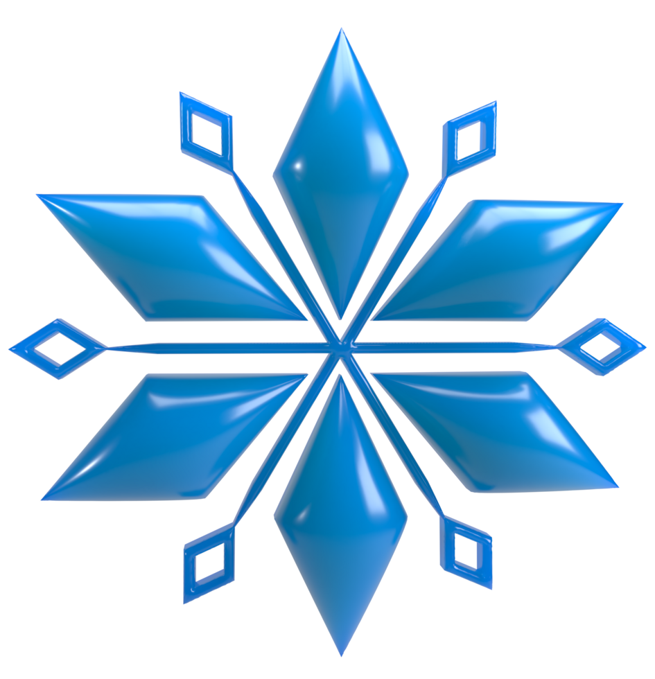 blue snowflakes 3d render for celebration png