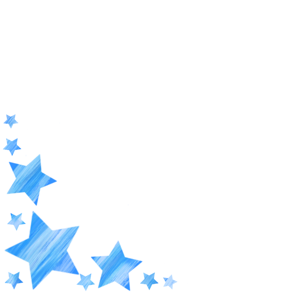 A corner border made up of blue stars png