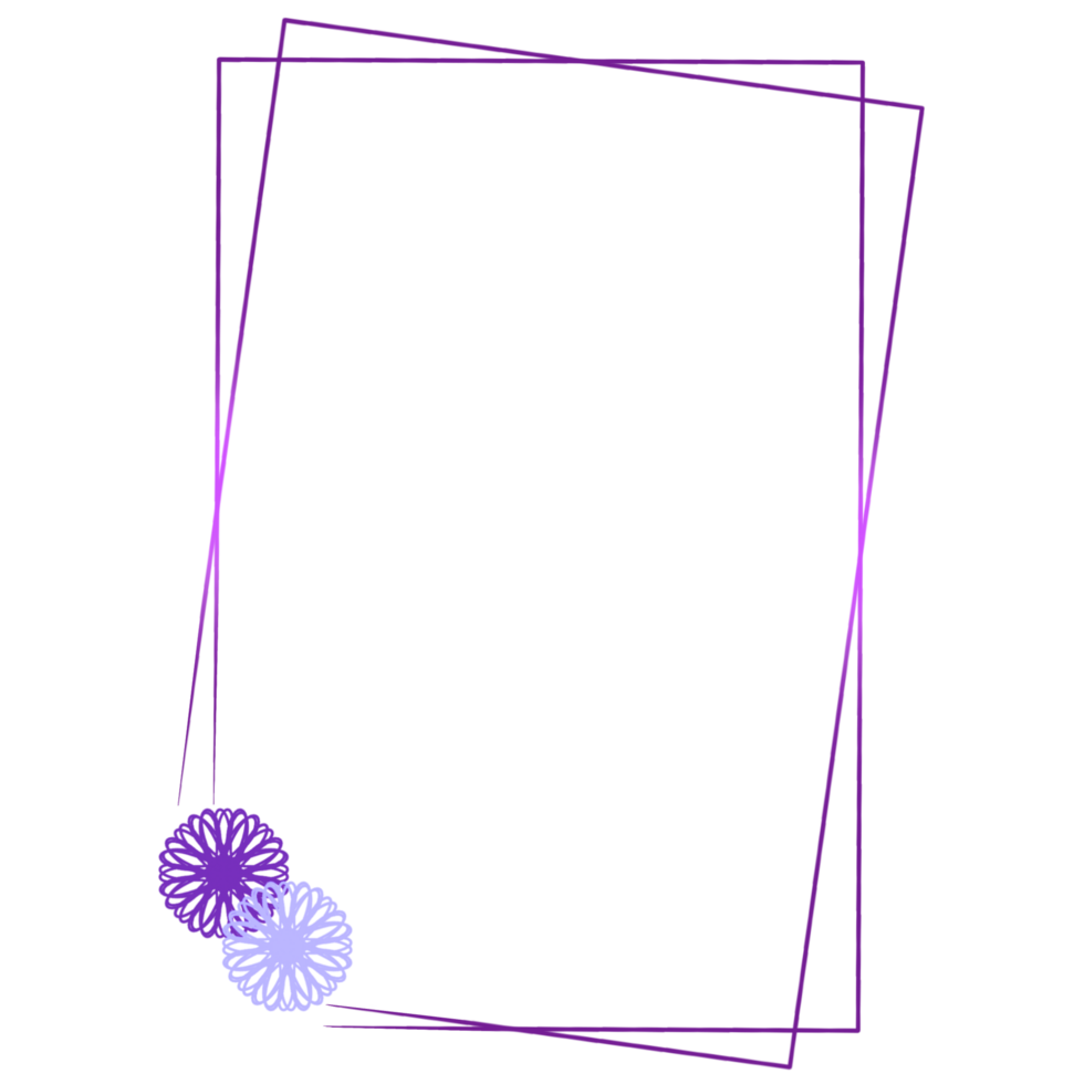 A purple rectangle frame with a floral pattern png