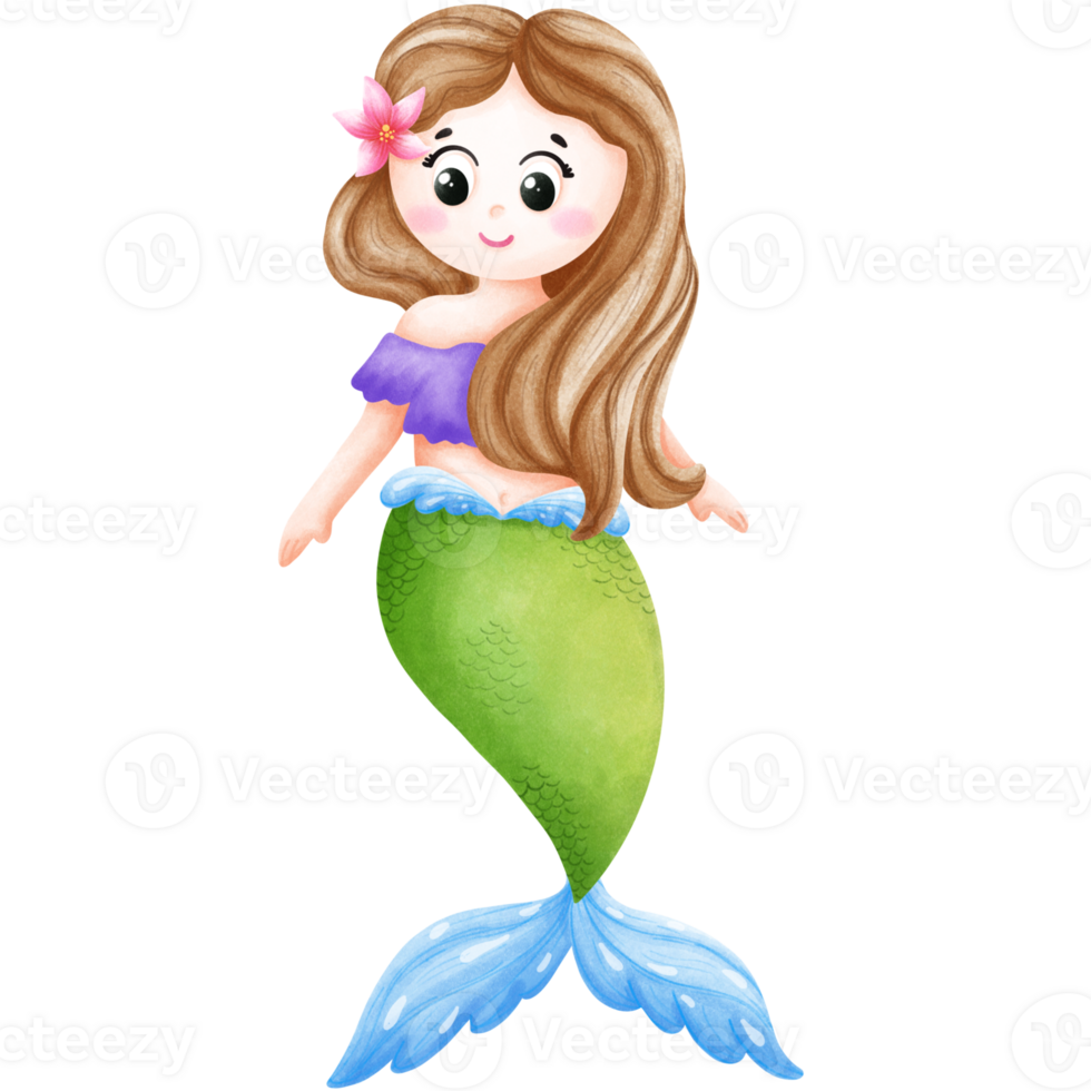 Little mermaid in the ocean png
