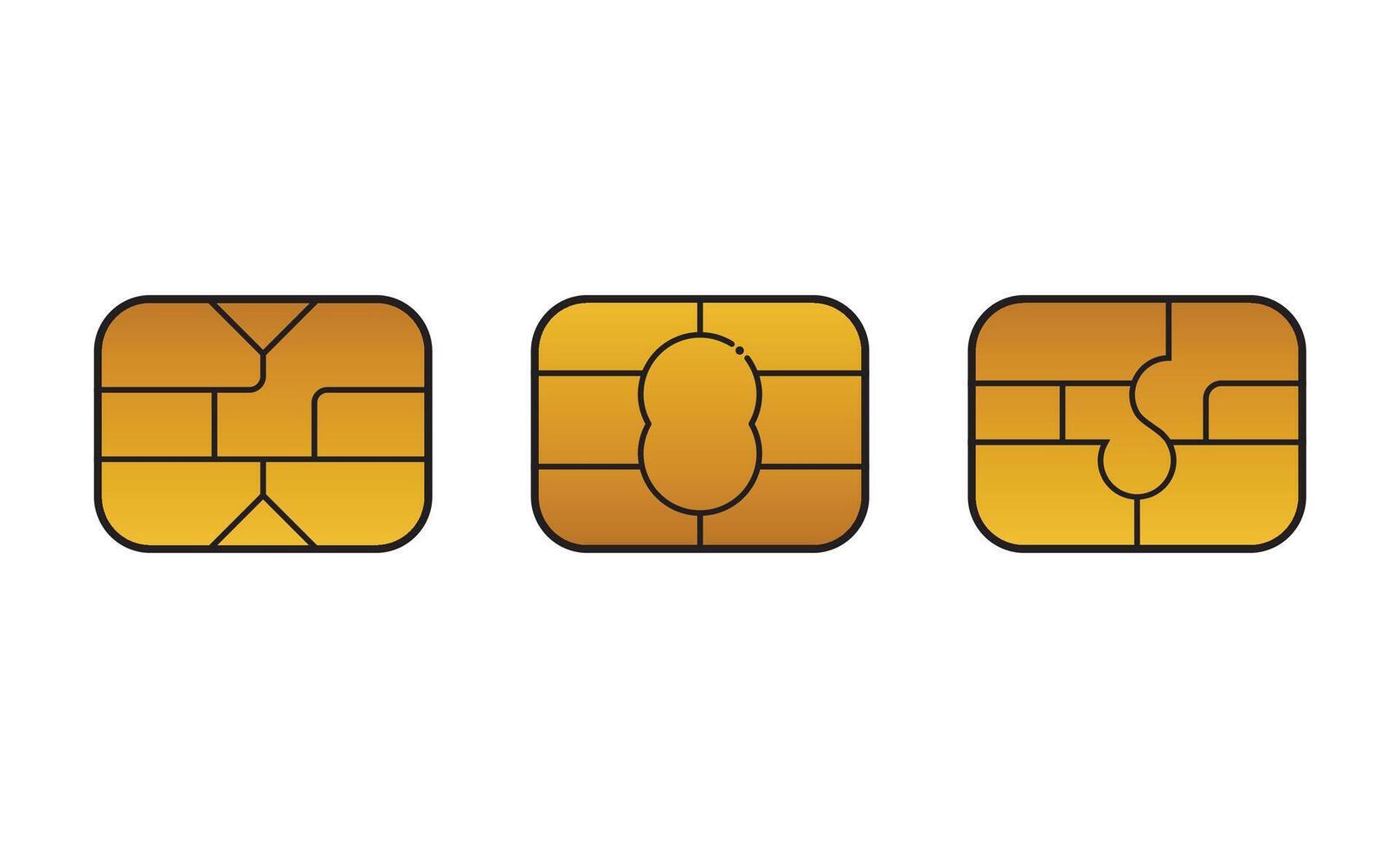 four sim cards with different shapes and sizes vector