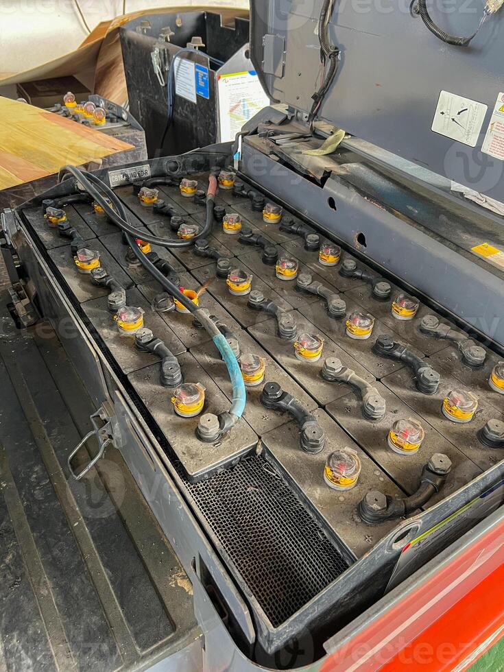 Modular rectangular battery pack with multiple cells, ideal for powering electric vehicles and heavy machinery photo