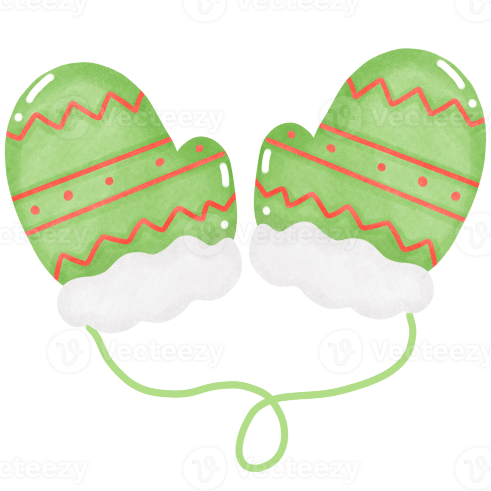 Cute knitted mittens png
