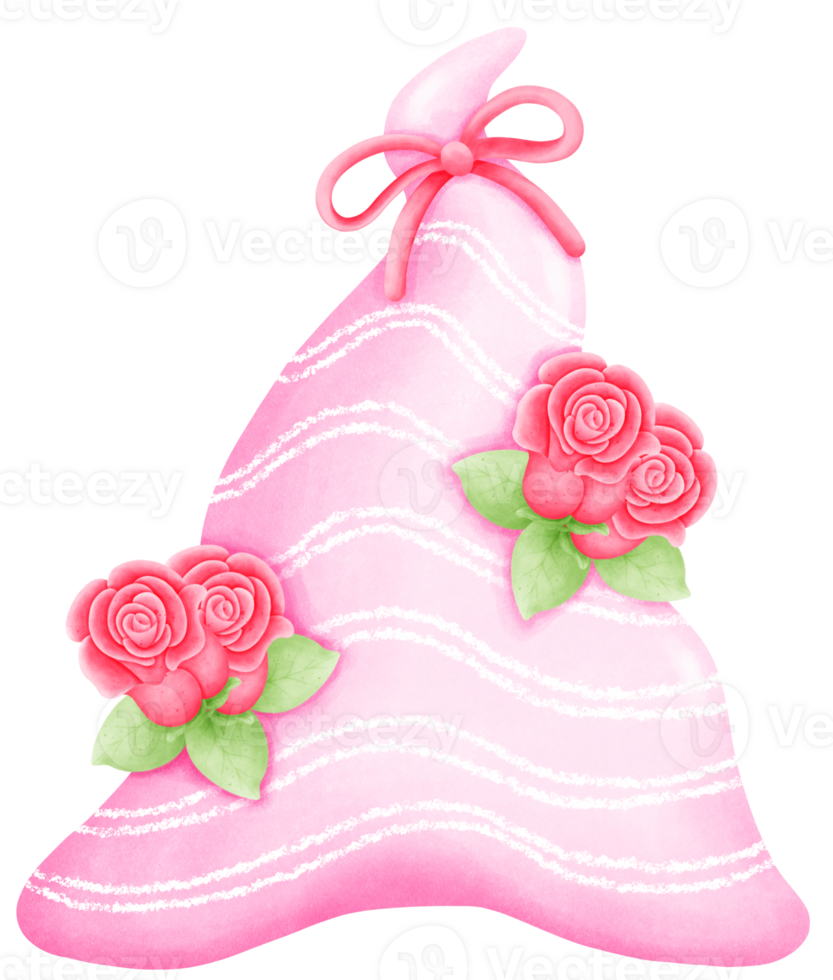 Artistic Watercolor blue Hat with rose Design. Cute and Elegant Headwear for Decor, Prints, and Crafts png