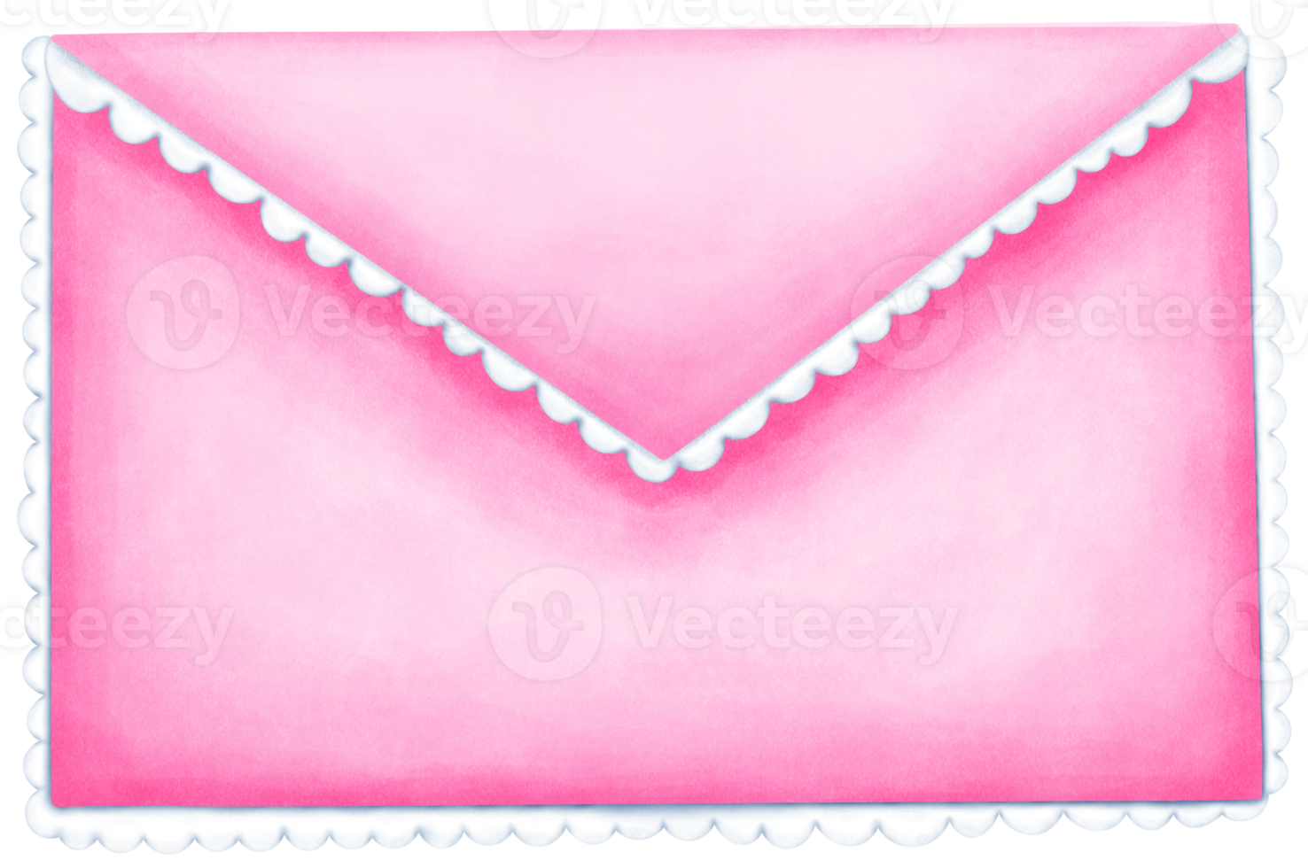 Adorable pink Valentine Letter Clipart Watercolor Illustration for Cards, Crafts, and Decorations png