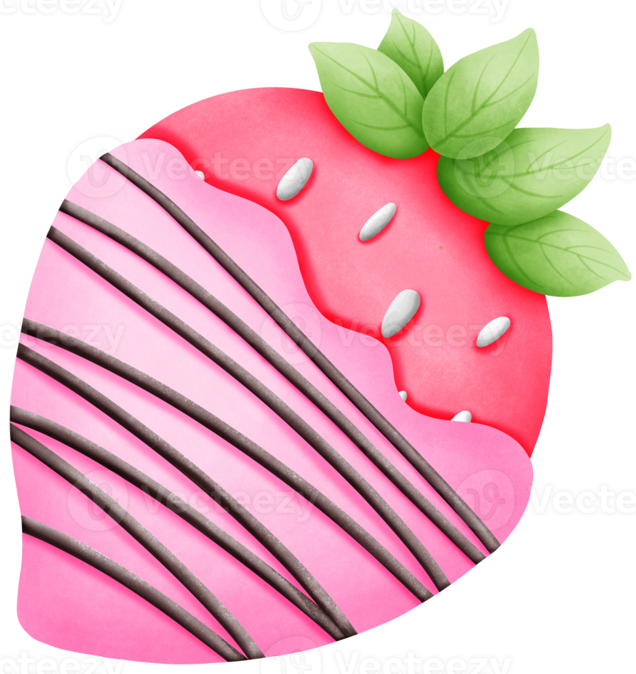 Romantic Watercolor Strawberry Art. png