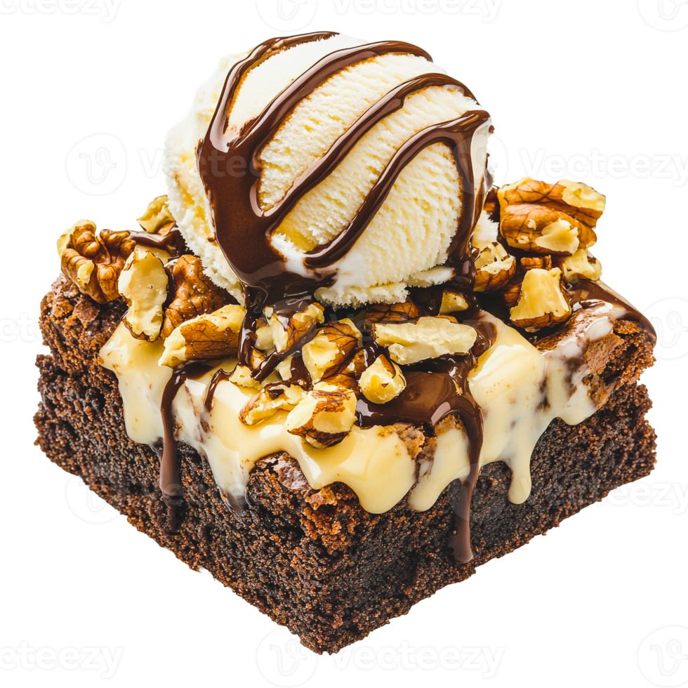 Treat Brownie Ice Cream Nuts png