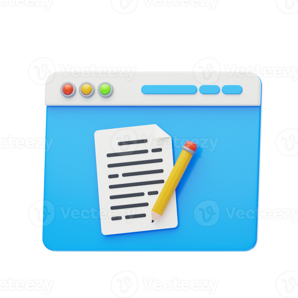 Copywriter 3D Icon. Creative writing and storytelling png