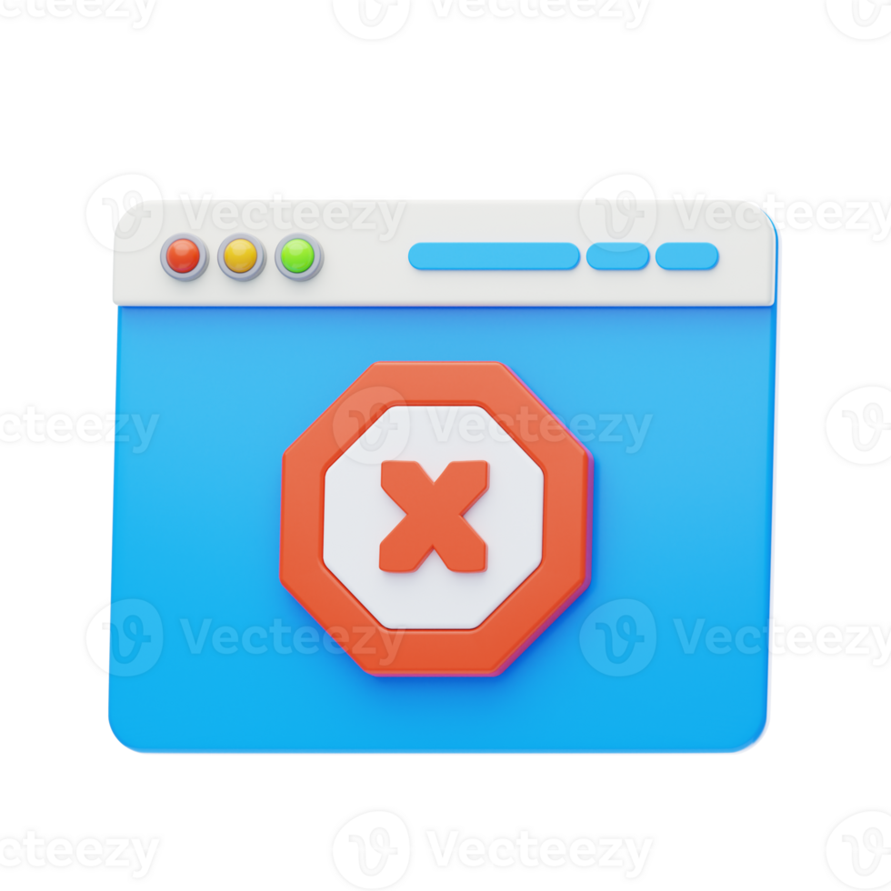 Ad Blocker 3D Icon. Ads Block Browser 3D Icon png
