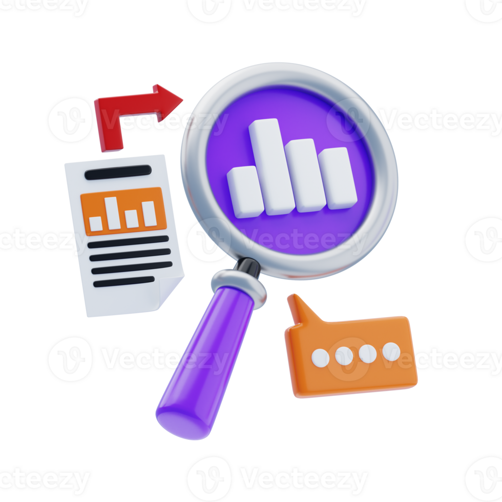 Research Data Insight 3D Icon png