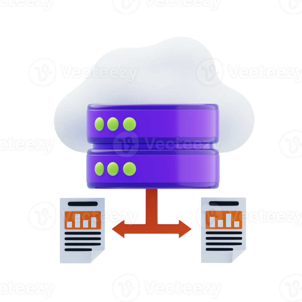 Cloud Growth Graph 3D Icon. Cloud Data 3D Icon png