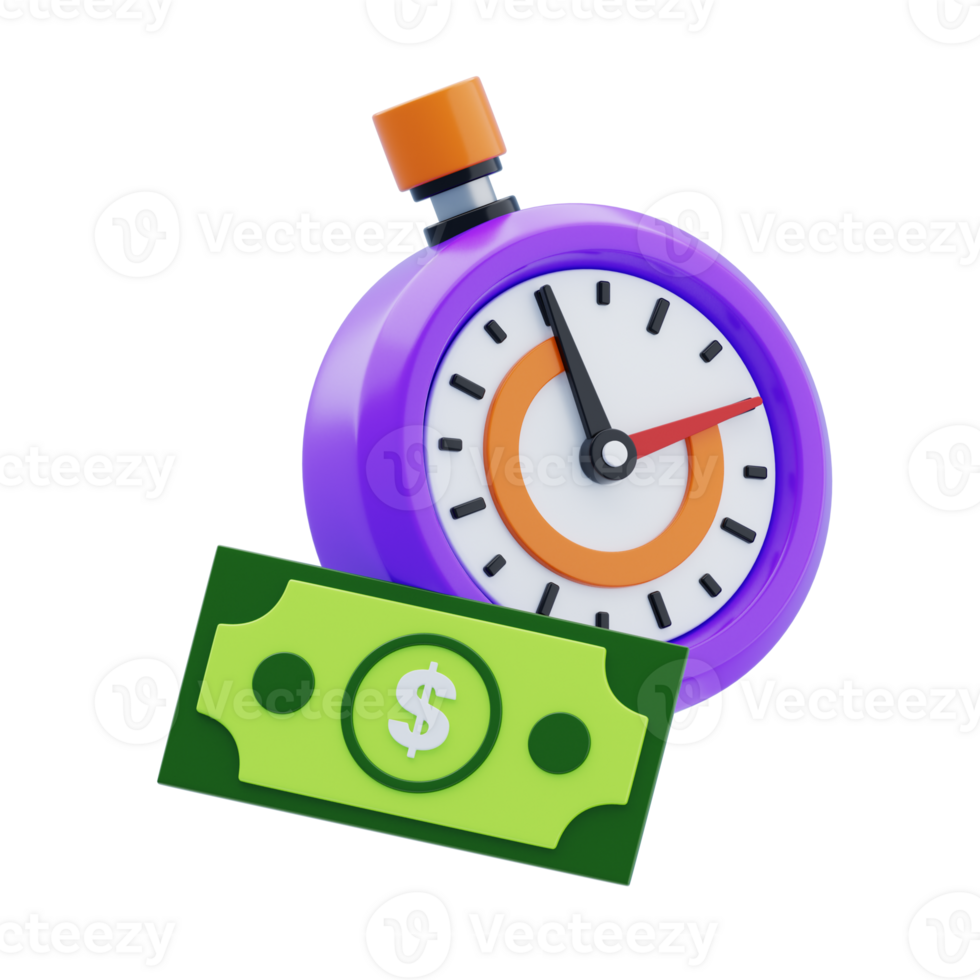 Time Management 3D Icon. Profit Management 3D Icon png