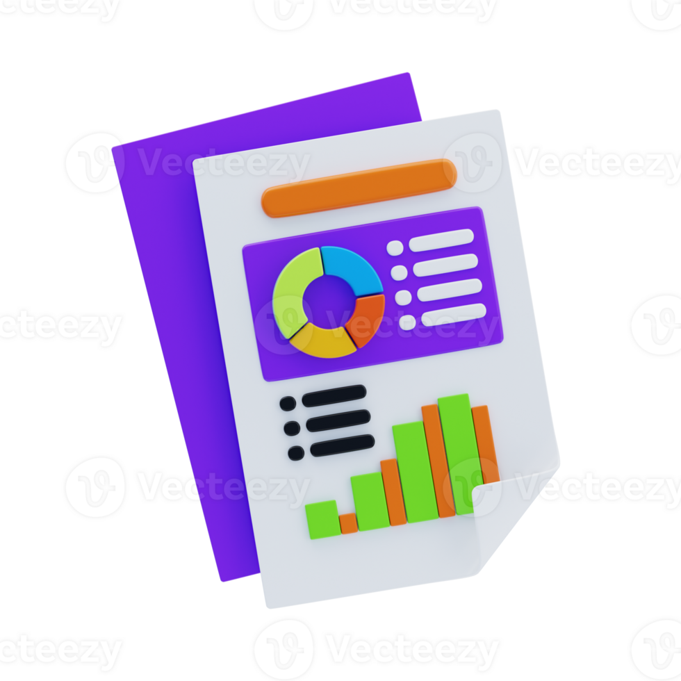 Data Visualization 3D Icon. Analysis Report 3D Icon png