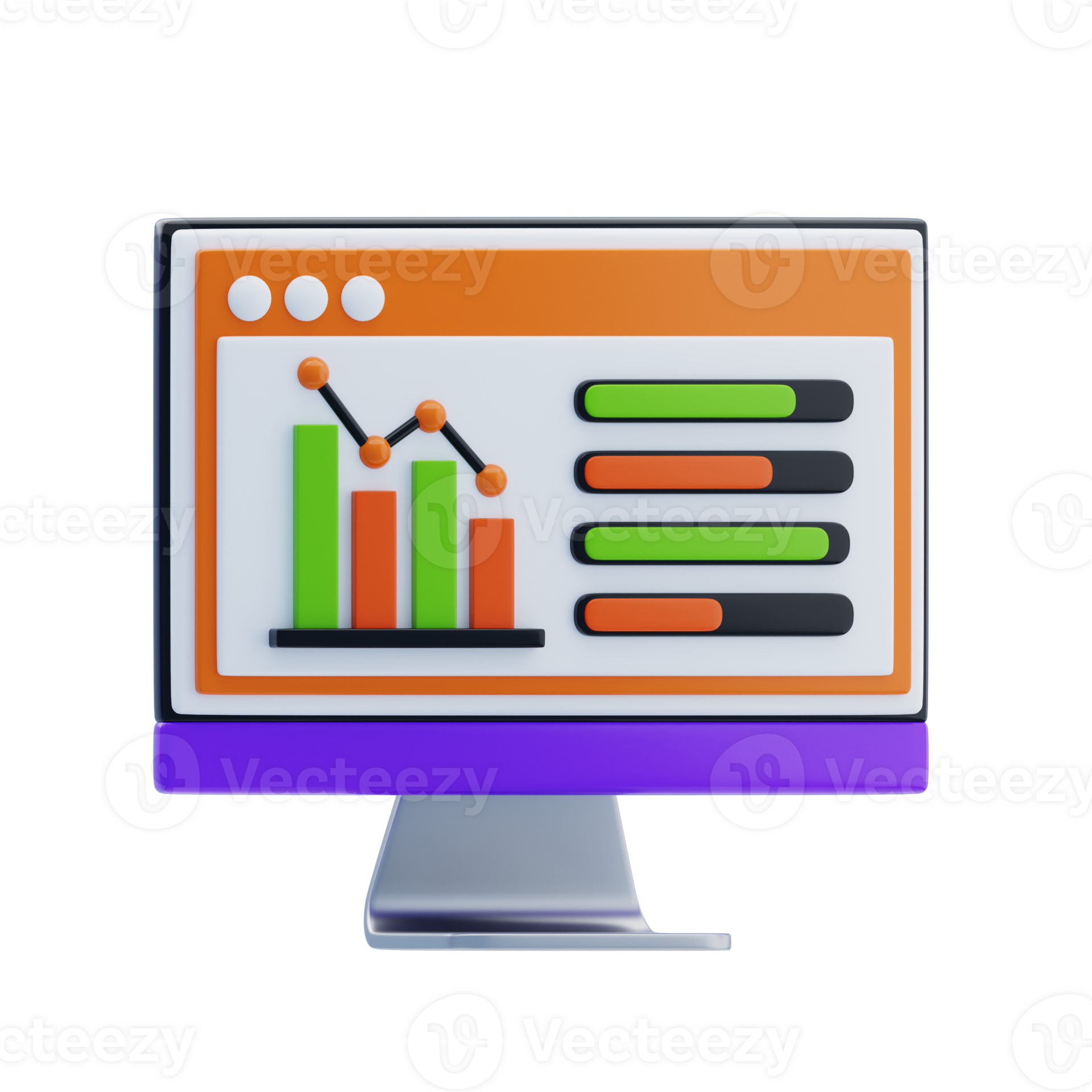 Down Chart 3D Icon. Decrease Chart 3D Icon 53349688 PNG