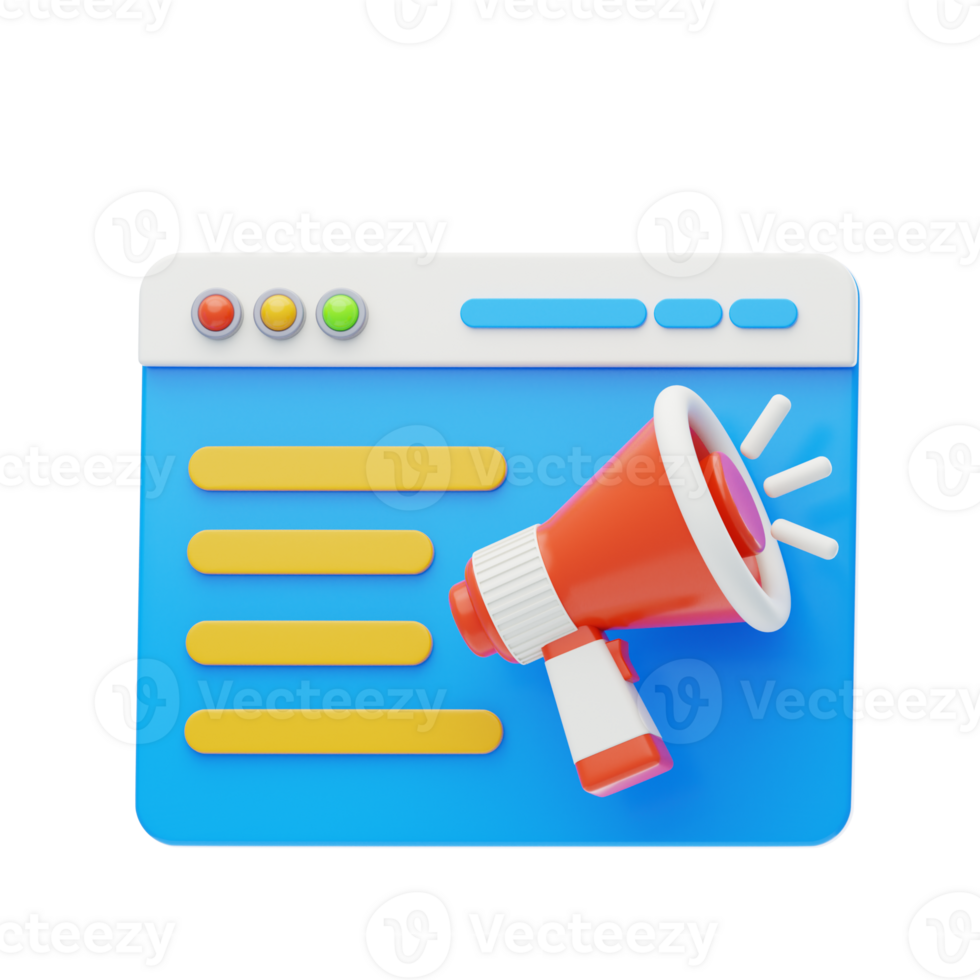 Web Promotion 3D Icon. Digital marketing 3d icon png