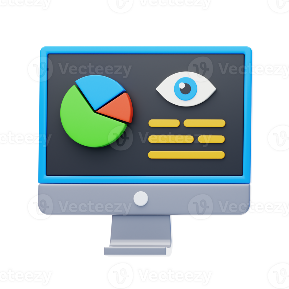 Impression Rate 3D Icon. eye view impression reach 3d icon png